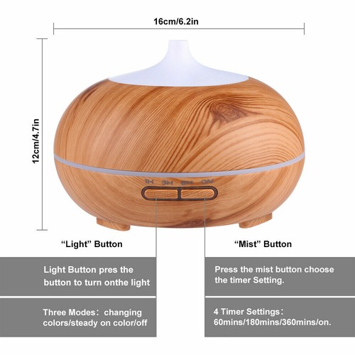 300ml Luftbefeuchter Ultraschall Vernebler Raumbefeuchter Elektrisch