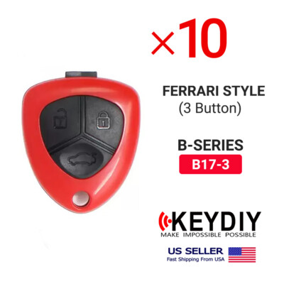 10x KEYDIY Universal Car Flip Remote Key Ferrari Style B-Series 3 Buttons B17-3