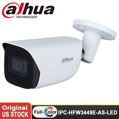 Dahua AI 4MP Full-Color Built-in Mic PoE IPC-HFW3449E-AS-LED IP Camera Security