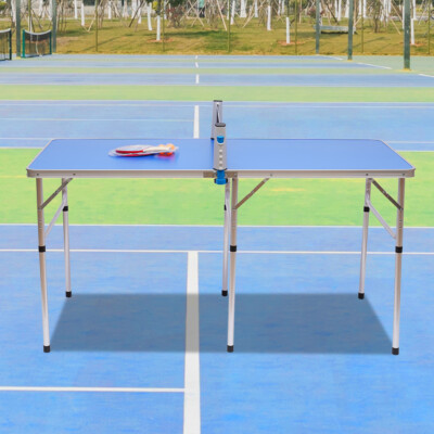 Foldable Table Tennis Table Outdoor/Indoor Ping Pong Table with Rackets Net NEW 