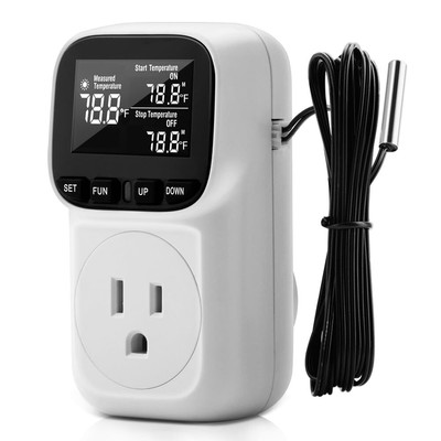 1800W Digital Temperature Controller Plug in Thermostat Outlet Digital Thermo...