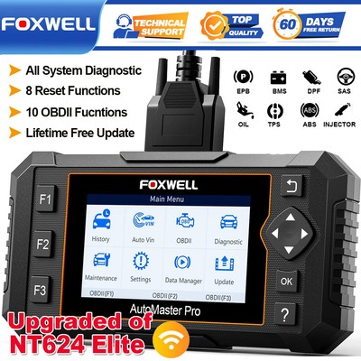 FOXWELL NT624 Pro CAR DIAGNOSTIC OBD2 SCANNER ALL SYSTEM THROTTLE OIL RESET