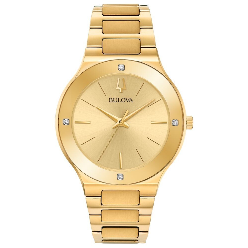Мужские кварцевые часы Bulova Futuro Millenia из золота с драгоценными камнями и нержавеющей стали 43MM 97E100