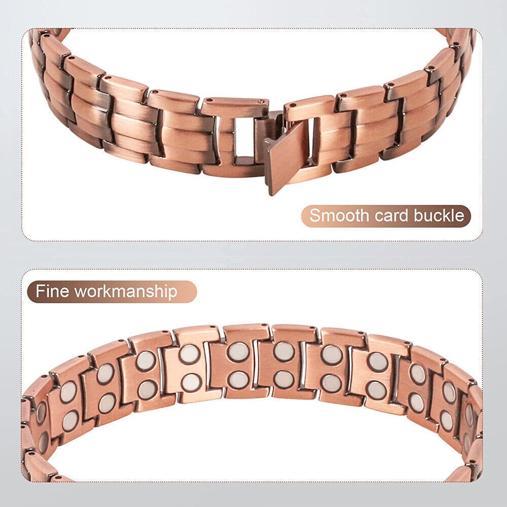 Copper Magnetic Bracelet Energy Therapeutic Healing Therapy Arthritis Men Women
