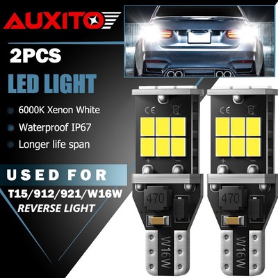 AUXITO 2X 912 921 T15 W16W White LED Bulb For Car Backup Reverse Light Canbus