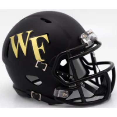 Wake Forest Demon Deacons NCAA Mini Speed Football Helmet Matte Black - NCAA.