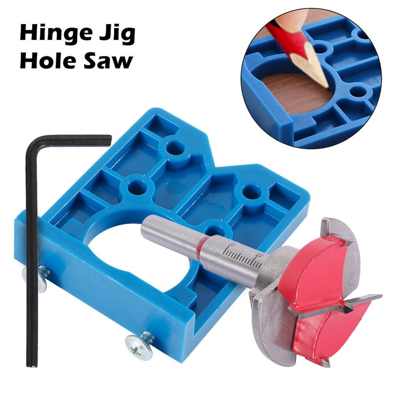 Woodwork Drill Kit Concealed Hinge Jig Boring Hole Template 35MmDrill Guide Tool