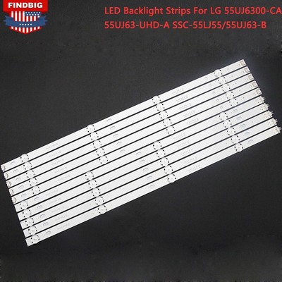 LED Backlight Strips For LG 55UJ6300-CA 55UJ63-UHD-A SSC-55LJ55/55UJ63-B 10 PCS