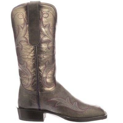 

Lucchese Taryn Ковбойские женские серые повседневные ботинки металлик с коротким носком CL2541-W8, Grey, Lucchese Taryn Metallic Snip Toe Cowboy