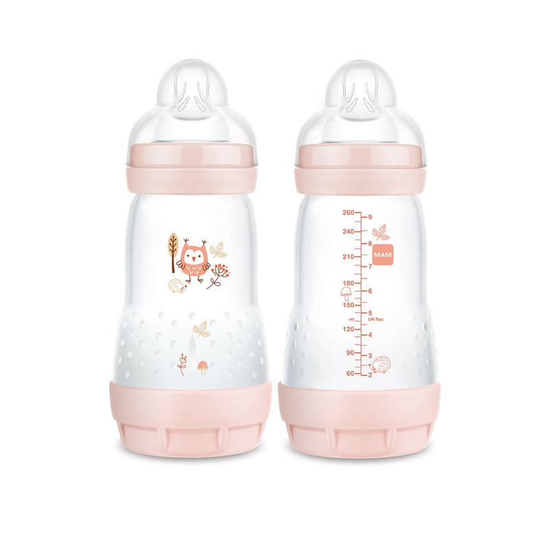 MAM Easy Start Matte Anti-Colic Bottle, 9 Oz, Girl, 2 Pack