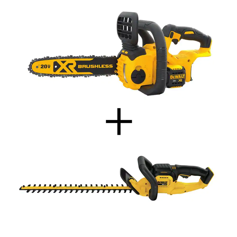 DEWALT 12 In. 20V MAX Brushless Cordless Chainsaw with 22 In. 20V Hedge Trimmer