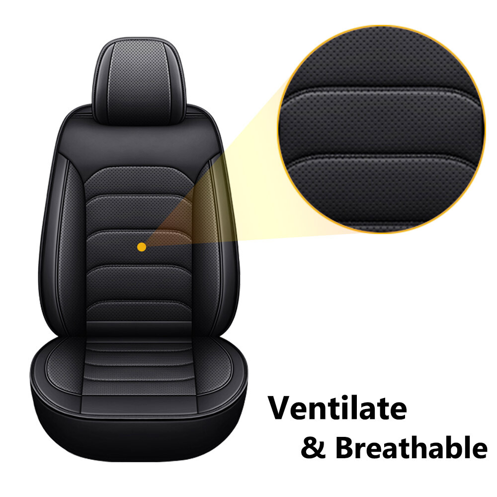 For Toyota RAV4 Front + Rear Car Seat Covers 5-Seats Protector Leather Full Set