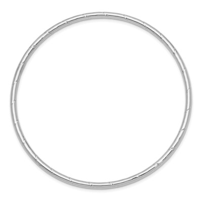 Pre-owned Samajewelers Real 14kt White Gold 2.5mm Grooved Slip-on Bangle; 8.5 Inch