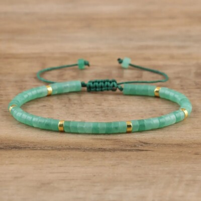 Natural Real Aventurine Small Gemstone Beads Healing Calming Women Men Bracelet