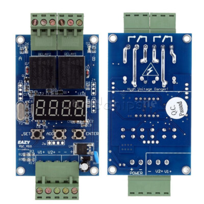 DC 12V Dual Programmable Relay Control Board Cycle Delay Timer Switch VLC2.0