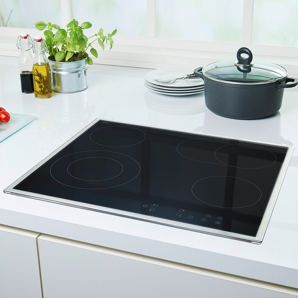 PKM Kochfeld Ceranfeld Edelstahl Autark Touch Control EB-C4-2KBTC  Schott Glas