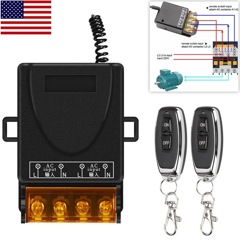 AC Wireless Remote 110V-240V 30A RF Relay Control Remote Switch