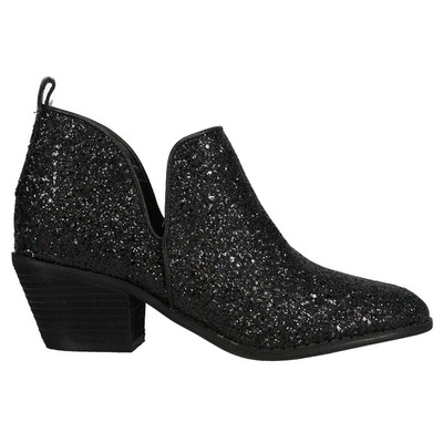 

Corkys Glow Up Glitter Round Toe Cowboy Boots Womens Black Casual Boots 80-999, Черный, Corkys Glow Up Glitter Round Toe Cowboy Booties