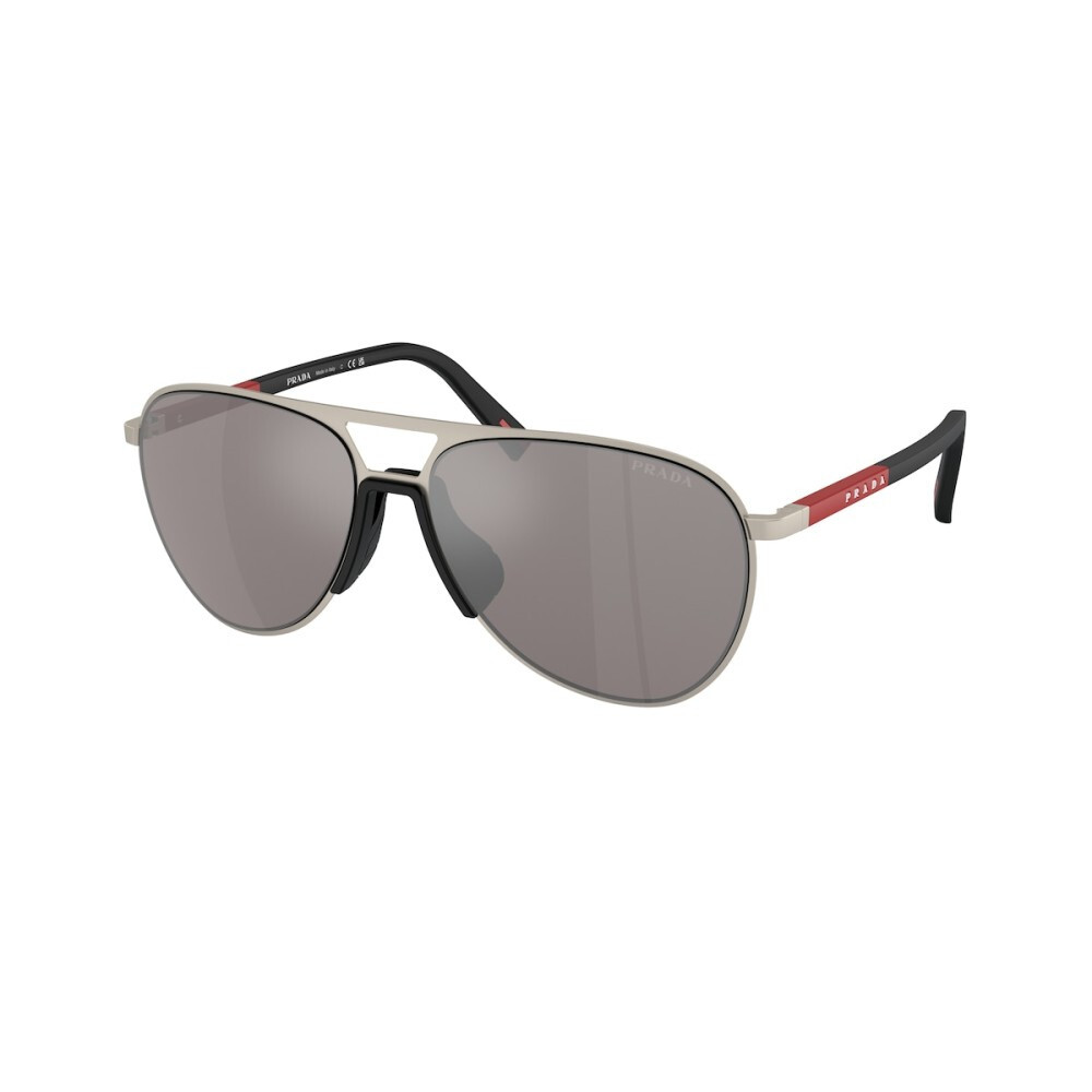 Pre-owned Prada Brand 2024  Men Sunglasses Ps 53zs 18x-80i Authentic Italy Frame Case S In Silver