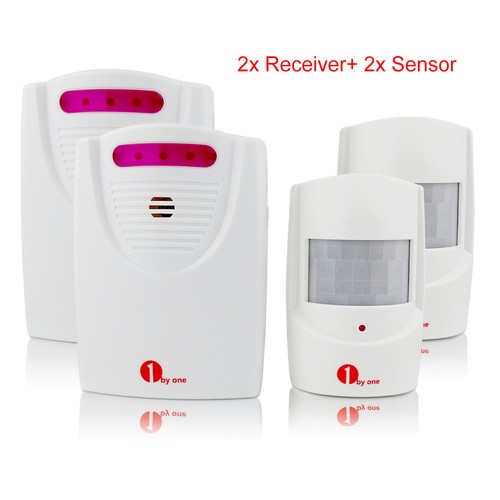 2 Pack 1byone Long Range Home Security Wireless Driveway ...