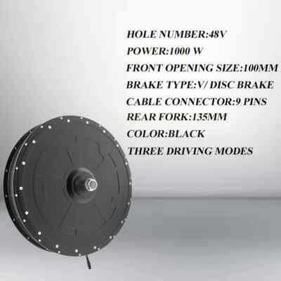 48V 1000W 1500W 2000W  20'' 24'' 26-29'' 700C Electric Bike Wheel Hub Motor