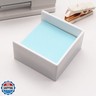 White Memo Holder 3 x 3 PS Notepad Organizer Sticky Notes Cube Holder for Home and Office Desk Organization (White)