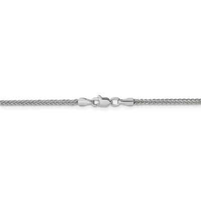 Pre-owned Superdealsforeverything Real 14kt White Gold 2mm Semi-solid 3-wire Wheat Chain; 16 Inch; Lobster Clasp