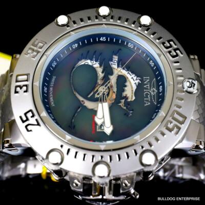 Pre-owned Invicta Subaqua Noma Vii Black Mop Dragon Swiss Automatic R150 Watch 52mm