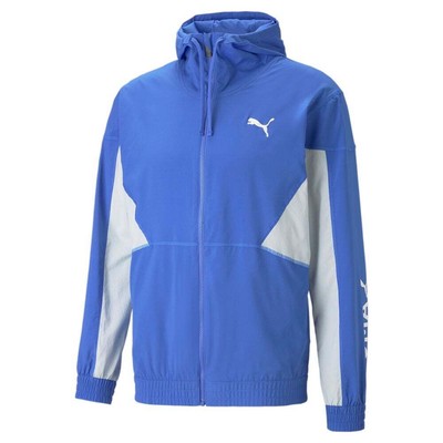 Мужская синяя повседневная спортивная верхняя одежда на молнии Puma Fit из тканого материала с полной молнией 52212892