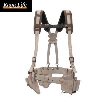 Kaya Life KL-2000 Nature Leather Top Grain Cowhide Suspender Belt Tool Pouch Set