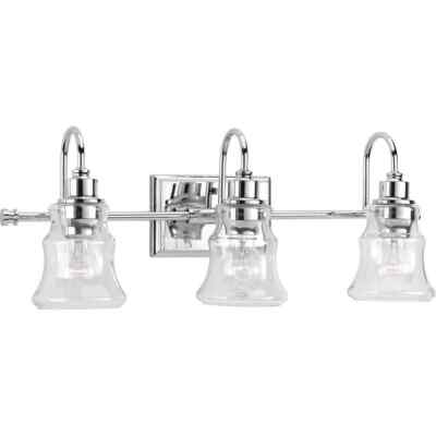 Progress Lighting Litchfield 3-Light Polished Chrome Coastal Bath Vanity
