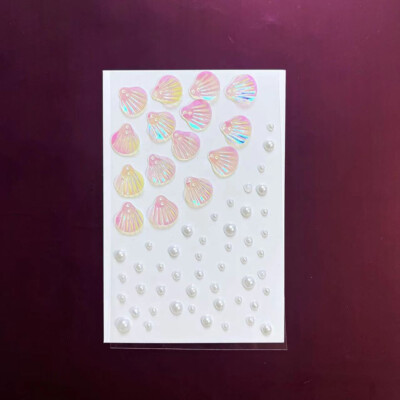 3D Shell Face Tattoo Sticker Gems Adhesive Glitter Face Jewel Festival Party +