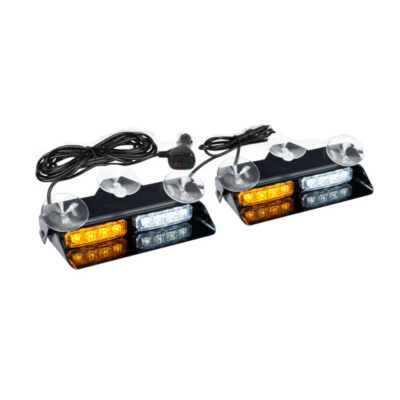 2 in 1 LED Emergency Dash Strobe Lights Windshield Deck Warning Safety Flashing 