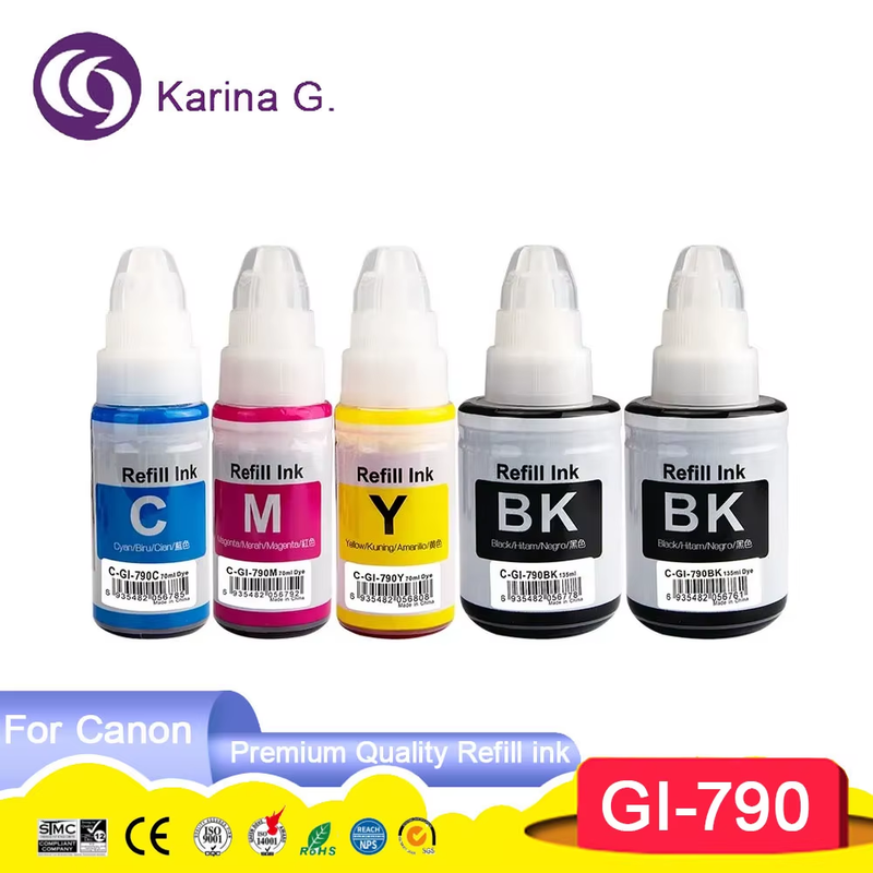 GI 790 GI790 GI-790 Premium Compatible Color Refill Ink For PIXMA G1000/G1010/G2