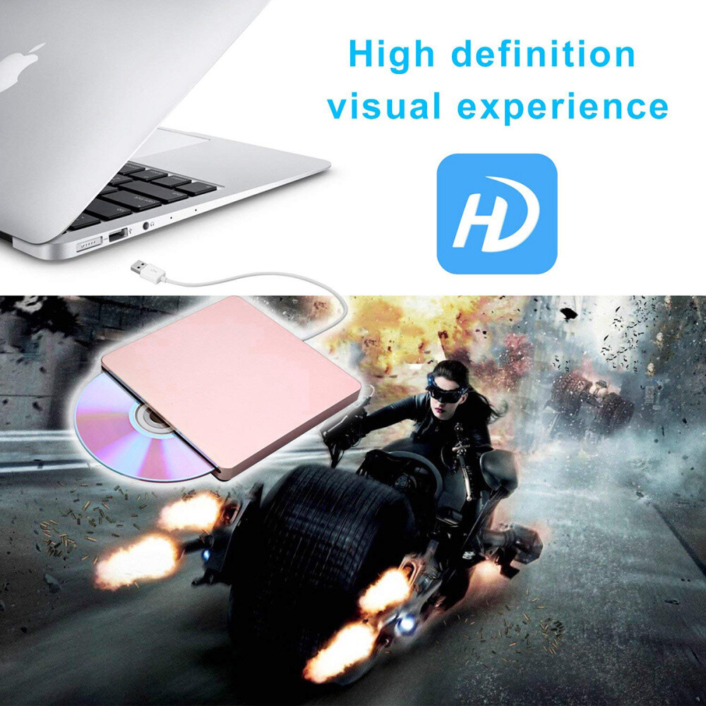 Extra Slim External Usb Dvd Drive Cd Writer Pc Laptop Burner