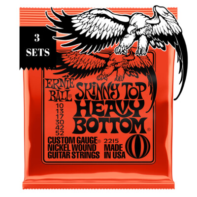 3 Sets Ernie Ball Skinny Top Heavy Bottom Nickel Wound Electric Guitar Strings