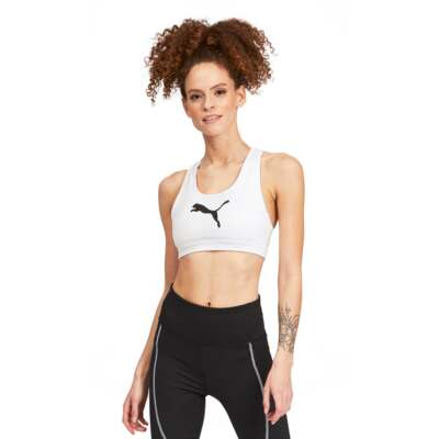 

Puma 4Keeps Mid Impact Sports Bra Womens Size  Athletic Casual 520306-52, Белый