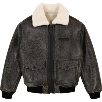 Men's Avirex Shearling B3 Bomber Jacket American Flight Cowhide Leather Jacket