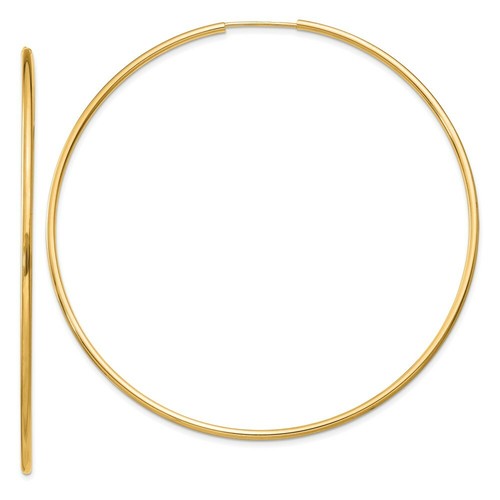 Pre-owned Goldia 14k 1.5mm Polished Round Endless Hoop Earrings In Yellow