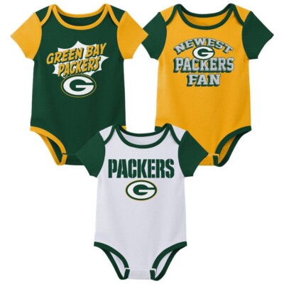 Green Bay Packers NFL 3pk Baby Infant Toddler Bodysuit NWT