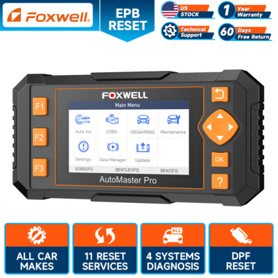 FOXWELL NT634 Car OBD2 Diagnostic Scanner Battery ABS SRS Oil TPMS DPF EPB Reset