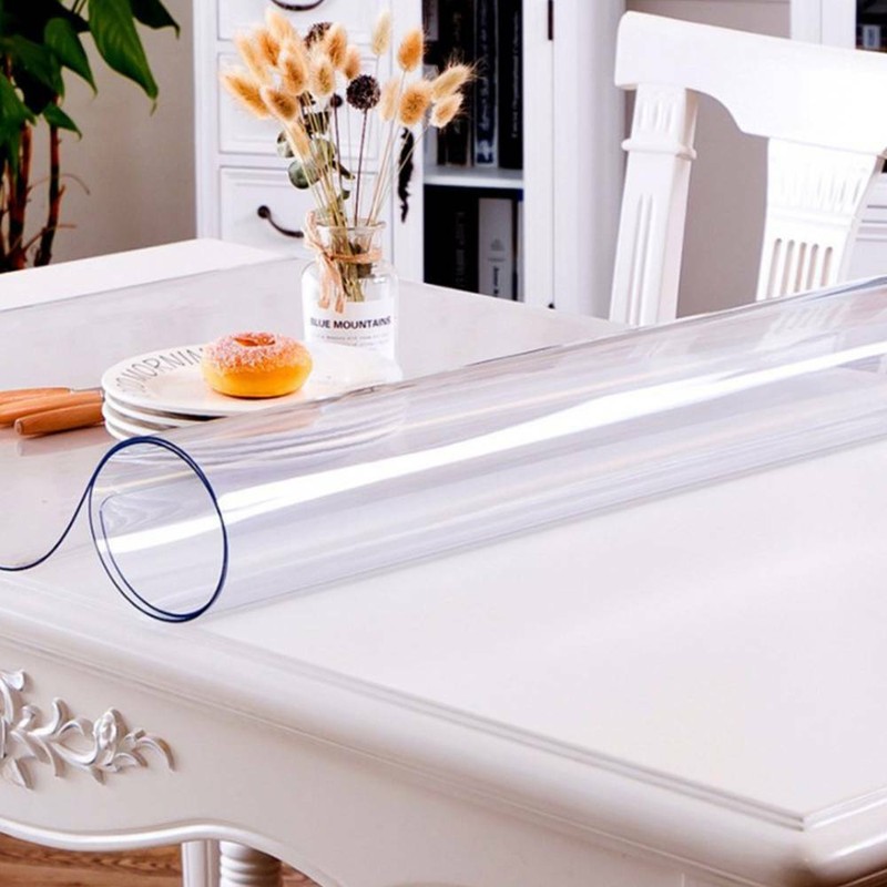 100*200cm Clear Pvc Tablecloth Waterproof Table Protector Coverings