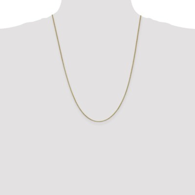 Pre-owned Skyjewelers Real 10kt Yellow Gold 1mm Box Chain; 24 Inch; Lobster Clasp