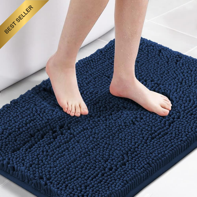 Bath Mat - 43Cm X 61Cm- Thick Soft Absorbent Chenille, Quick Dry Microfiber Mats