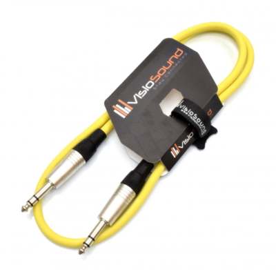 Jack TRS Estéreo 6.35mm a Cable Jack TRS / Cable Audio Balanceado / 1m Amarillo