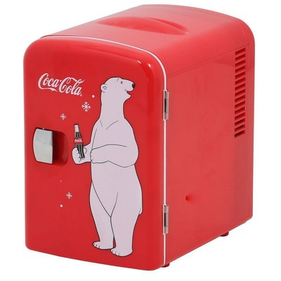 Mini Refrigerator Food Drink Cooler Coca Cola Logo Countertop Compact FreeStand