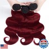 26 28 30 Red Bundles Human Hair Burgundy Body Wave Bundles 8a Brazilian Virgin Remy Two Tone Black And Burgundy Bundle Hair Weave 99j Body Wave Bundle