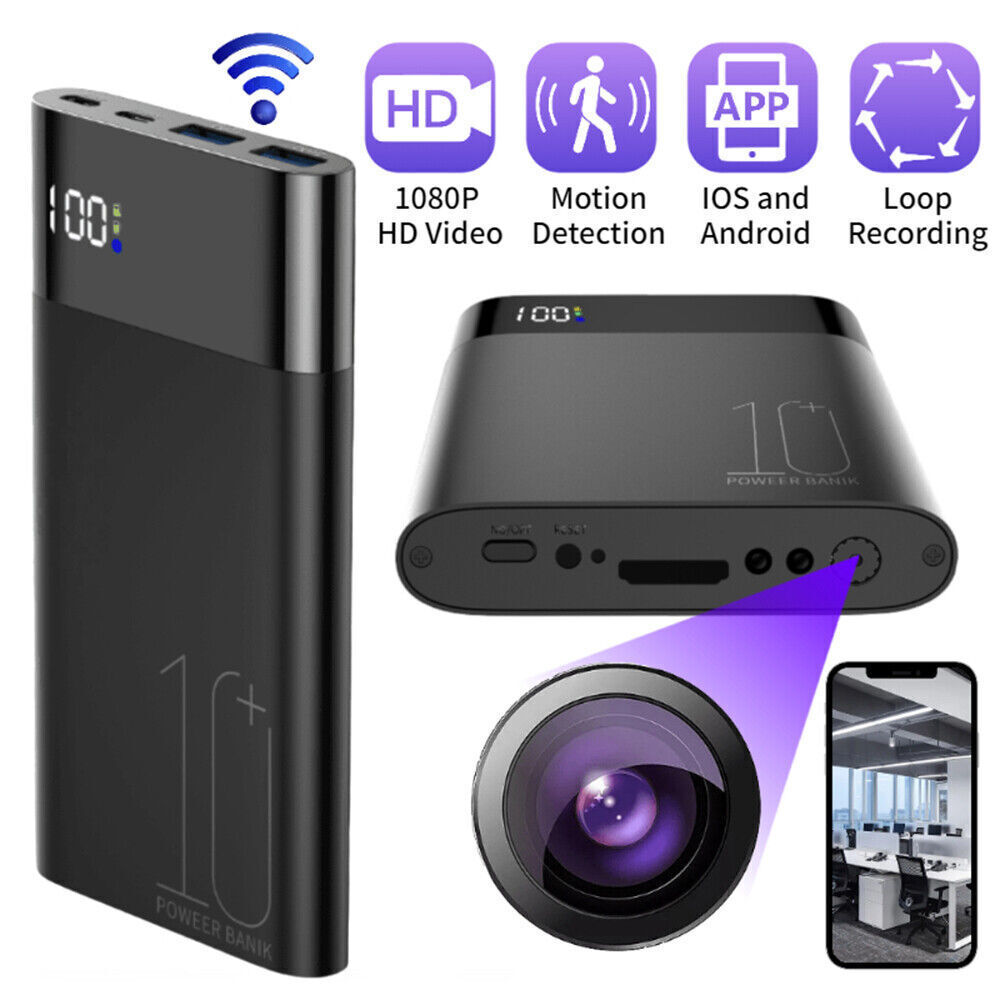 HD Power Bank with Built-in Camera and Motion Detection.