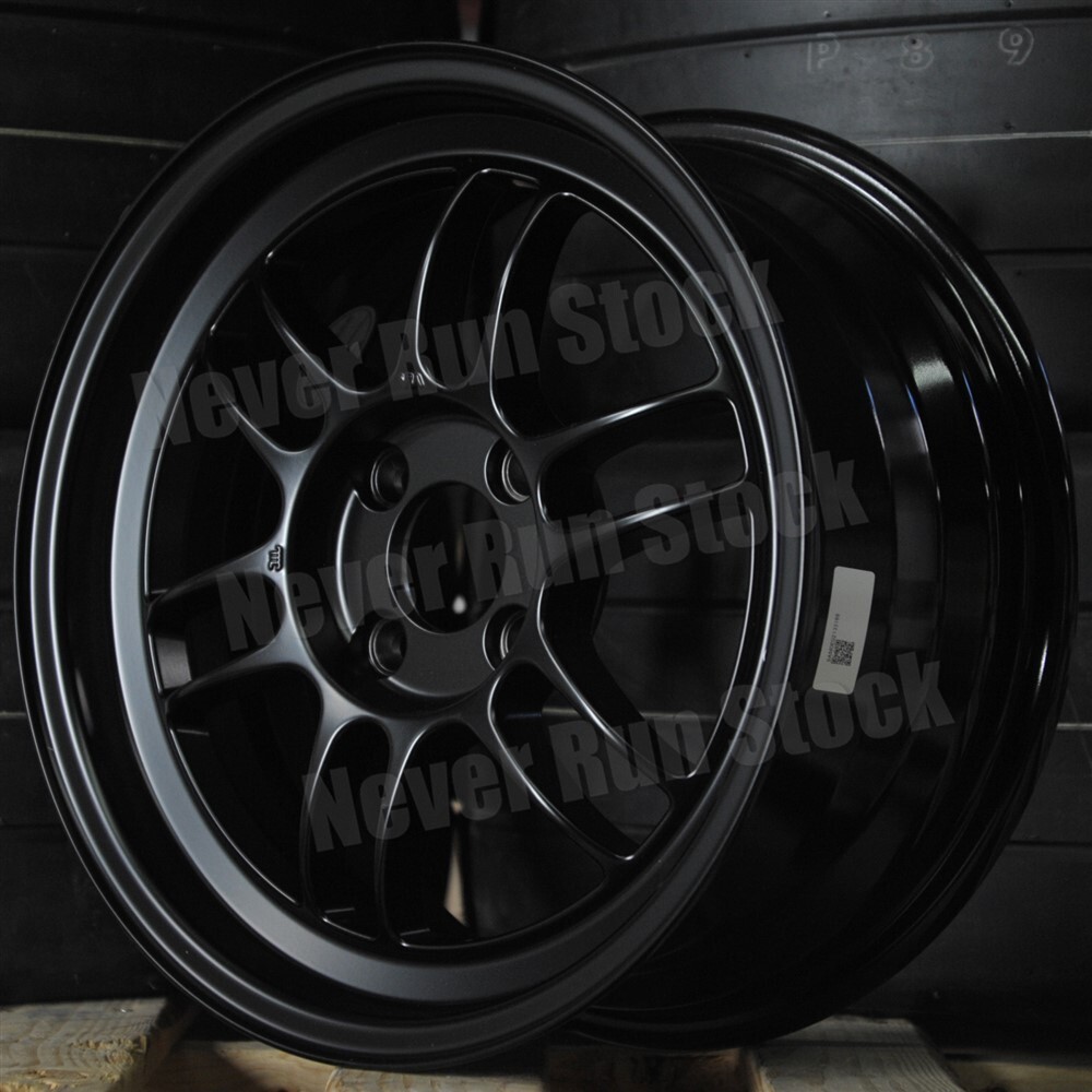 AUTHENTIC ENKEI RPF1 15x7 4x100 +35 OFFSET BLACK 12 SPOKES