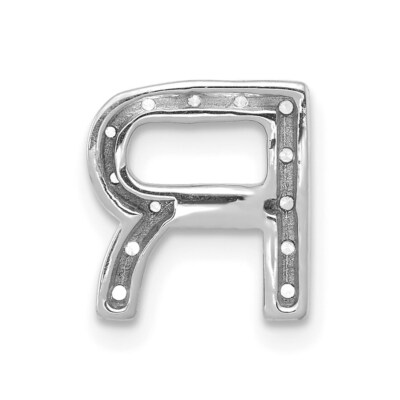 Pre-owned Superdealsforeverything Real 14kt White Gold Diamond Initial R Charm